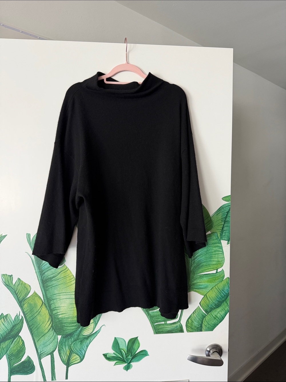 Black 100% Cashemere Women's Mock Neck Sweater Lauren Hansen